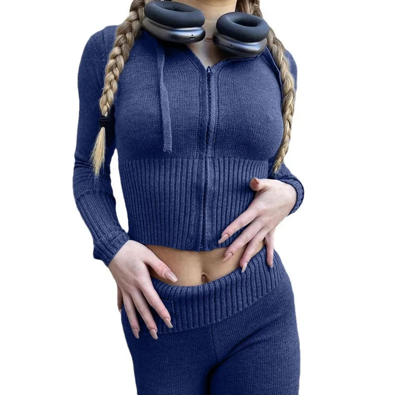 Soft-Knitted Hooded Set