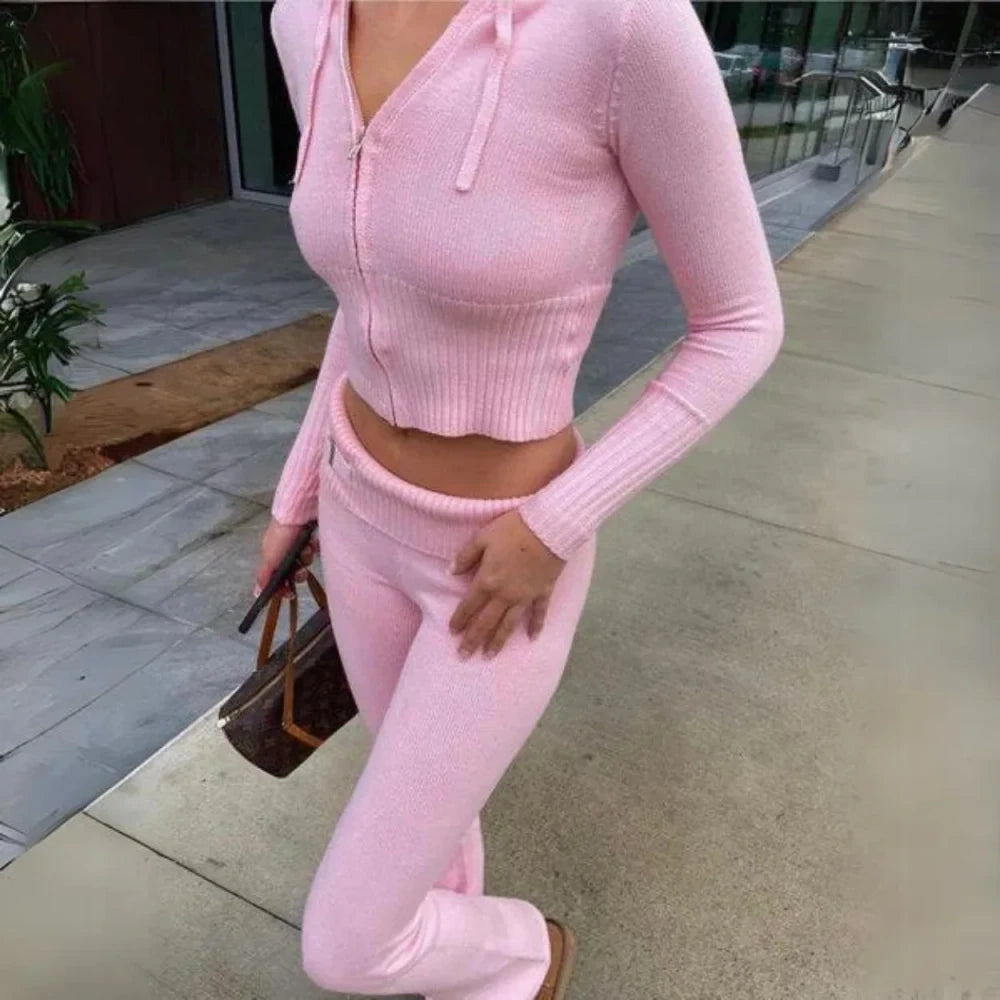 Soft-Knitted Hooded Set